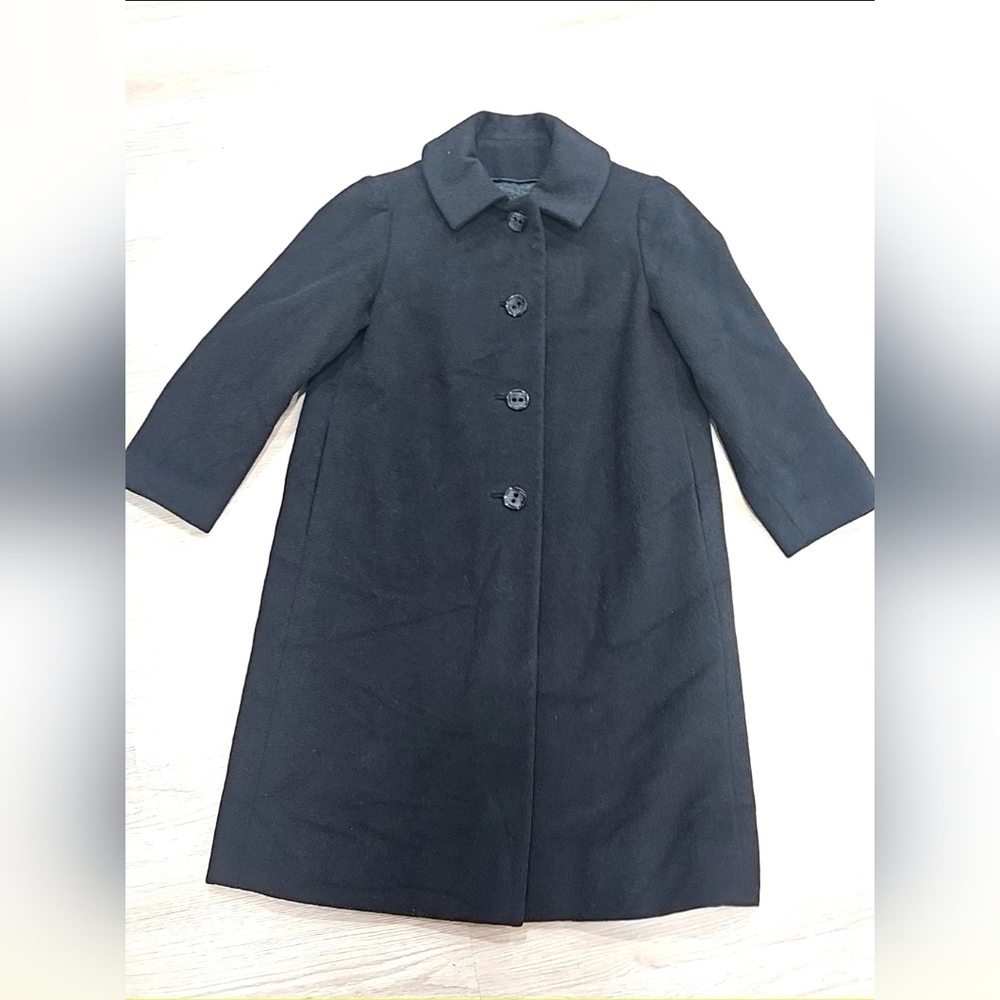 Crombie Women's Winter Coat Black Fits A 2 Or Small Wool Cashmere Vintage